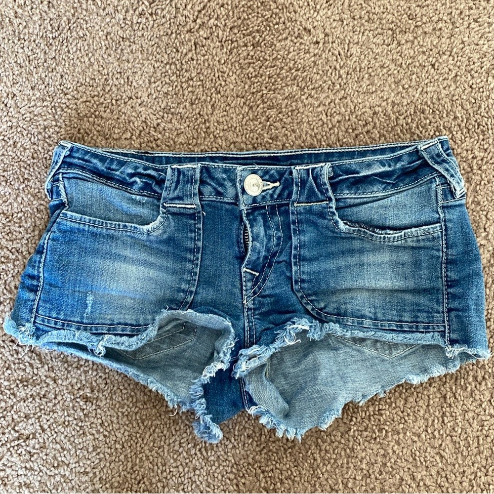 True Religion Denim Shorts Cutoff Jeans Size 28
